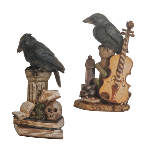 Middle Earth Dreams ravens books and violin 15cm