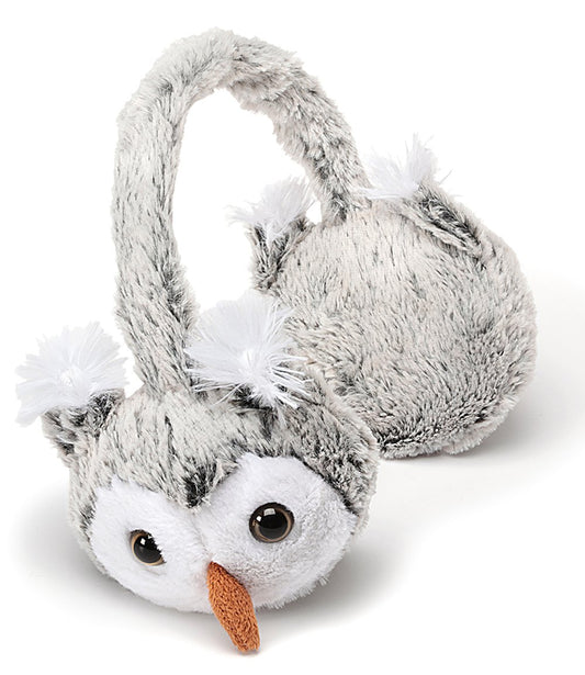 Plush Funny OWL earwarmers 16x18cm