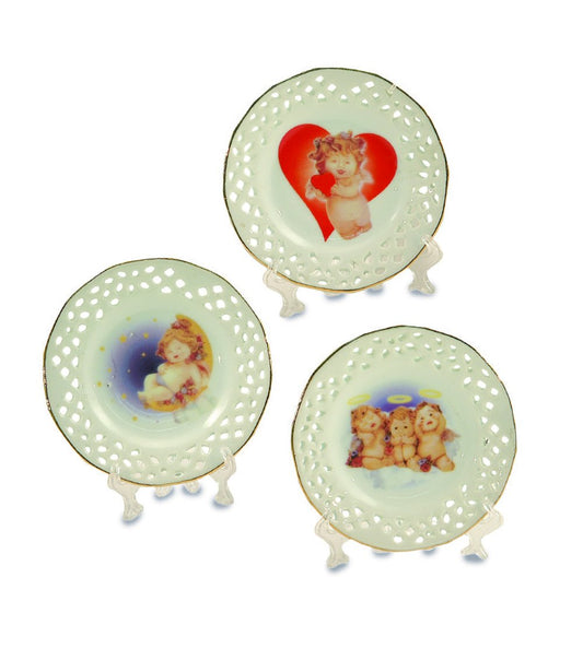 Porcelain saucers "angel", 10cm, 3 pieces